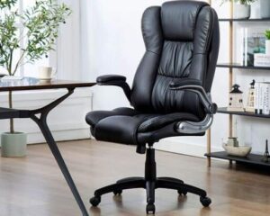 ergonomic office chair with leather material