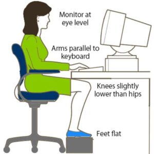 correct sitting position for keyboarding